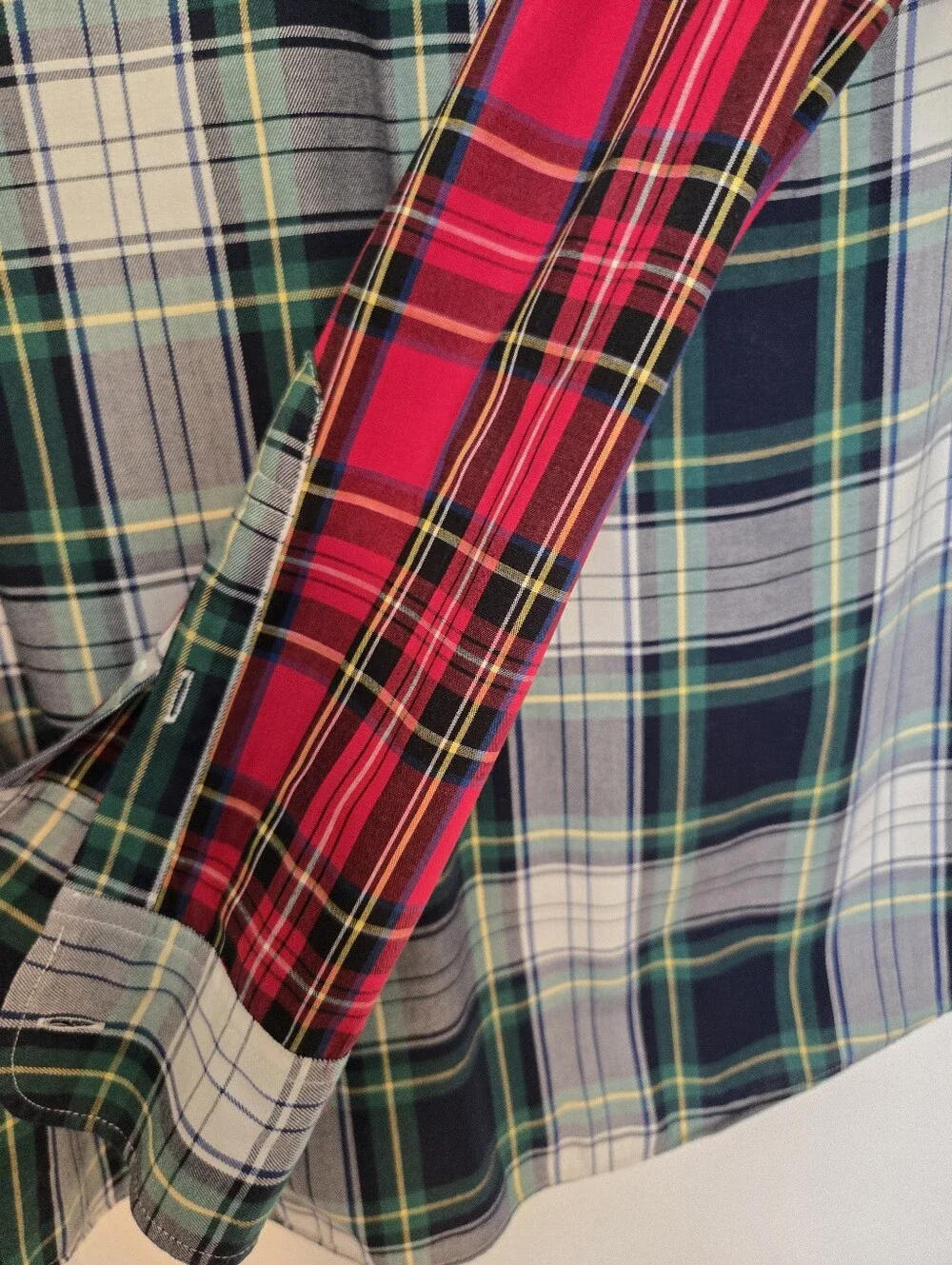 J Crew Button-Down Plaid Men’s Shirt - Red Multi Size Large